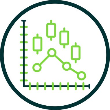 Diyagram vektör renk çizgisi simgesi 
