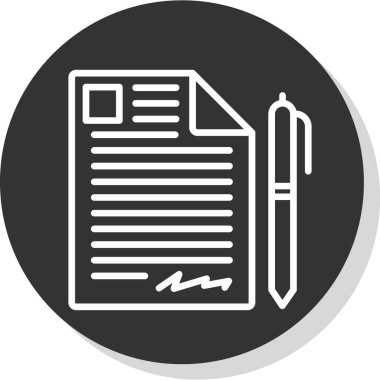 Dosya belgesi simgesi, Sözleşme web işareti, vektör illüstrasyonu