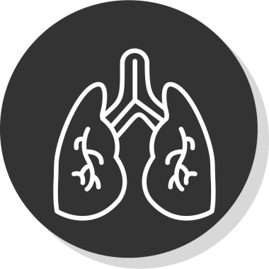 akciğerler web simgesi basit illüstrasyon 