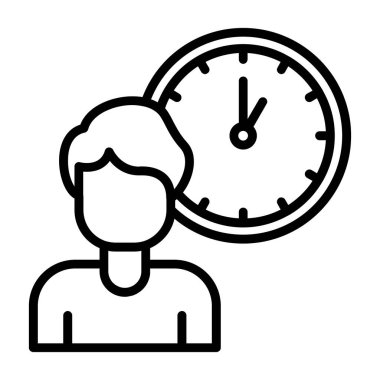 zaman yönetimi simgesi, vektör illüstrasyonu