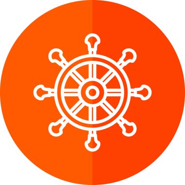 Direksiyon ikonu. Web için basit bir tekerlek vektör simgesi çizimi                    