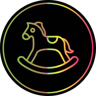 Sallanan at oyuncağı simgesi, vektör illüstrasyonu