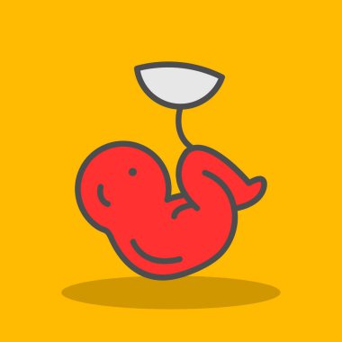 Çizgi film bebek simgesinin trend düz stili vektör illüstrasyonu.