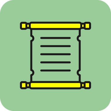 Parşömen simgesi, vektör illüstrasyonu basit tasarım