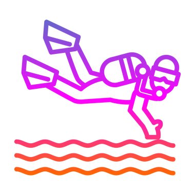 Dalış. Web simgesi basit illüstrasyon