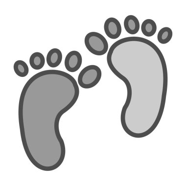Ayak izi simgesi, vektör illüstrasyonu basit tasarım