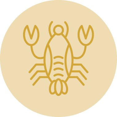 Istakoz simgesi, basit vektör illüstrasyonu             