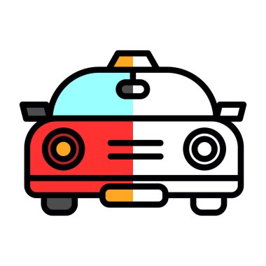 taksi arabası çizimi, düzenlenebilir vektör