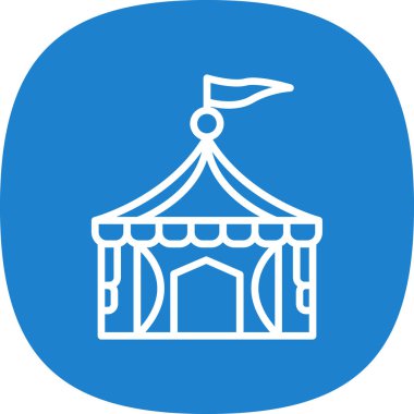 Sirk çadırı vektör simgesi basit tasarım illüstrasyonu