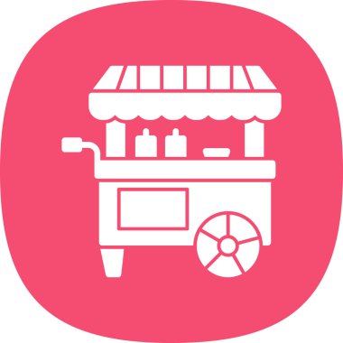 Basit yemek arabası simgesi, vektör illüstrasyonu