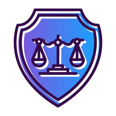 Hukuk ve adalet vektörü illüstrasyonu