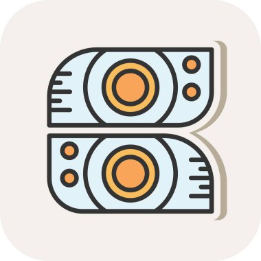 İki Araba Işıkları simgesi, vektör illüstrasyonu