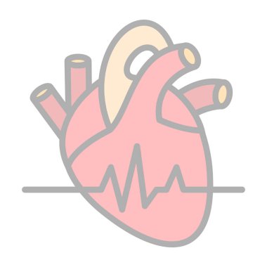 kalp atış hızı simgesi, vektör illüstrasyonu basit tasarım