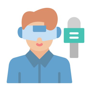 vr düz simge vektör çizimi