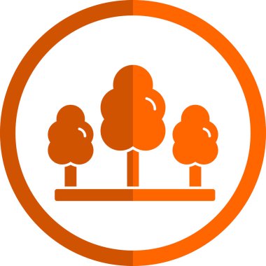 Düz ağaç simgesinin vektör illüstrasyonu