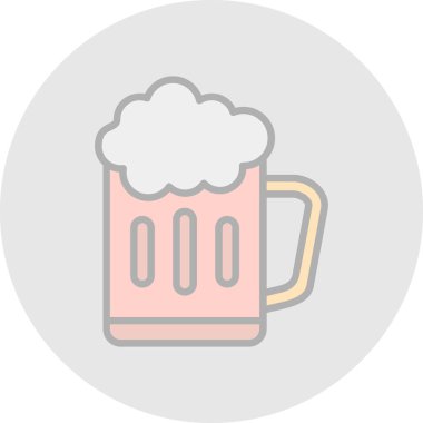 Bir bardak bira ikonu, vektör illüstrasyonu basit tasarım