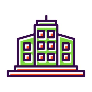 bina simgesi, basit vektör illüstrasyonu