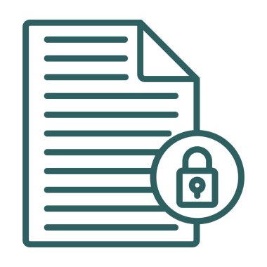 veri güvenliği vektör çizgisi simgesi, düzenlenebilir vektör vuruşu