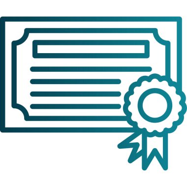 Sertifika simgesi, eğitim konsepti, vektör illüstrasyonu