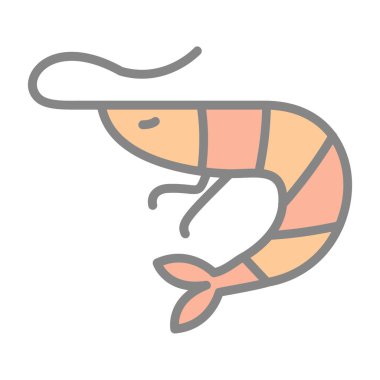 Basit Karides simgesi, vektör illüstrasyonu