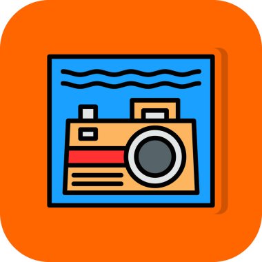 Su altı kamerası. Web simgesi basit illüstrasyon