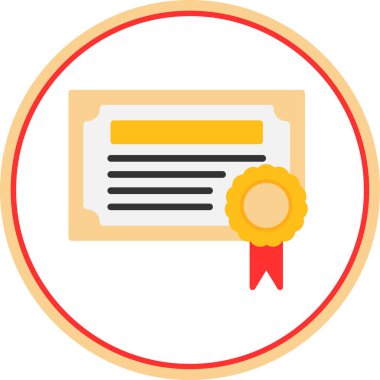 Sertifika simgesi, eğitim konsepti, vektör illüstrasyonu
