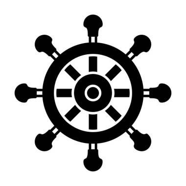 Direksiyon ikonu. Web için basit bir tekerlek vektör simgesi çizimi                    