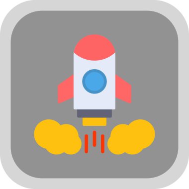 Roket Fırlatma. Web simgesi basit illüstrasyon