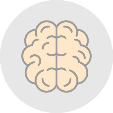 Beyin simgesi, vektör illüstrasyonu 