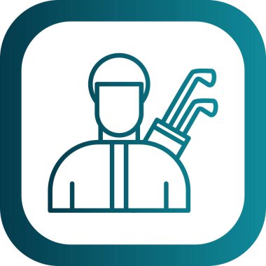 Golfçü web simgesi, vektör illüstrasyonu 