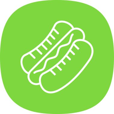 Hot dog simgesi, vektör illüstrasyonu basit tasarım
