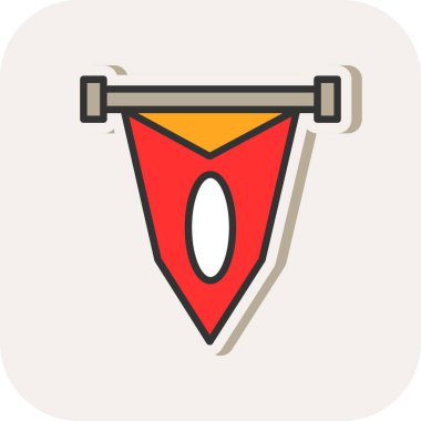 Pennant yassı ikonu. Mobil konsept ve web tasarımı için spor işareti. 