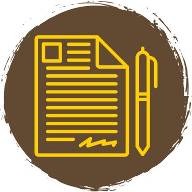 Dosya belgesi simgesi, Sözleşme web işareti, vektör illüstrasyonu