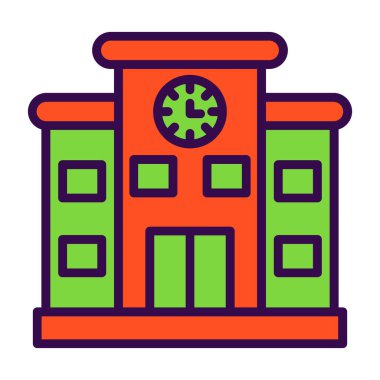 Okul. Web simgesi basit illüstrasyon