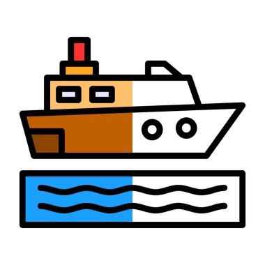 Renkli Cruise gemi vektör çizimi basit tasarım