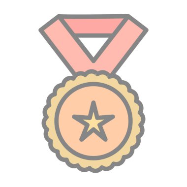 Yıldızlı madalya. Web simgesi basit illüstrasyon