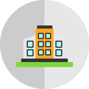 bina simgesi, basit vektör illüstrasyonu