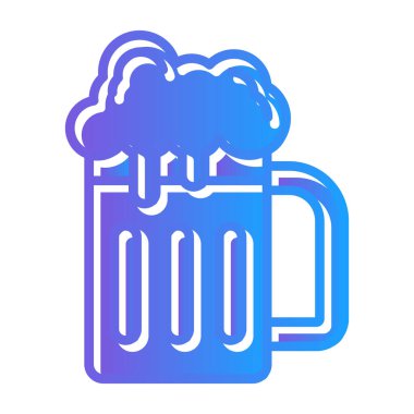 Bir bardak bira ikonu, vektör illüstrasyonu basit tasarım