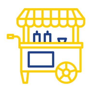 Basit yemek arabası simgesi, vektör illüstrasyonu