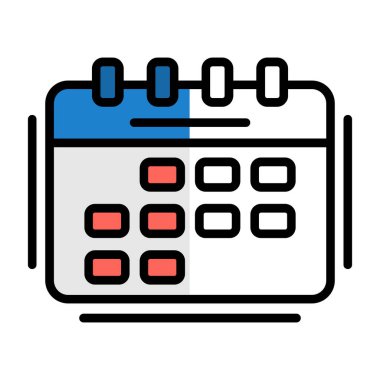 Takvim simgesi, vektör illüstrasyonu basit tasarım