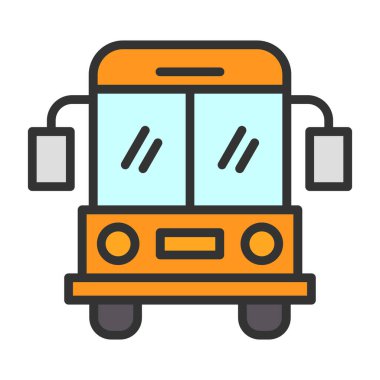 Okul servisi simgesi, vektör illüstrasyonu basit tasarım