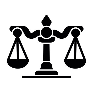 Adalet Ölçekleri simgesi web basit illüstrasyon