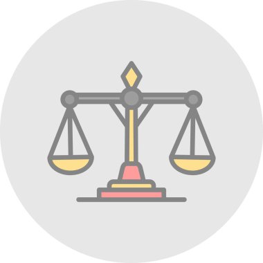 Adalet ölçekler kutsal kişilerin resmi, vektör çizim