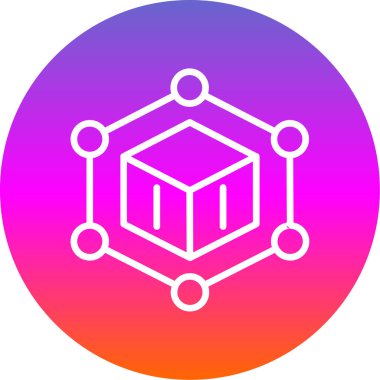 Blockchain simgesi, vektör illüstrasyonu basit tasarım
