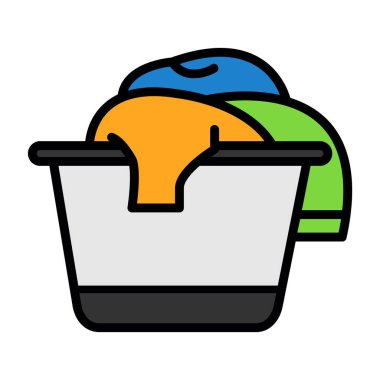 Basit düz çamaşır sepeti çizimi 