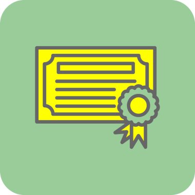 Sertifika simgesi, eğitim konsepti, vektör illüstrasyonu