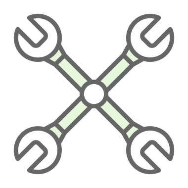 Çapraz anahtar ağ simgesi, vektör illüstrasyonu 