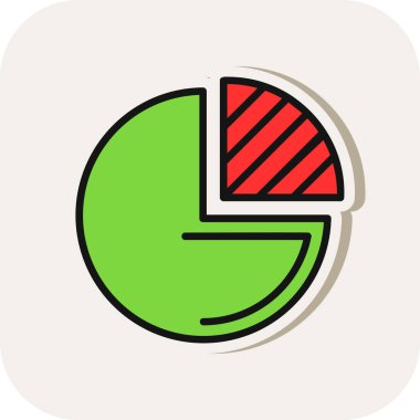 Pasta grafiği simgesinin vektör çizimi 