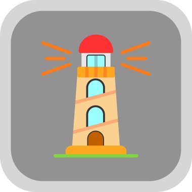 Deniz feneri. Web simgesi basit illüstrasyon