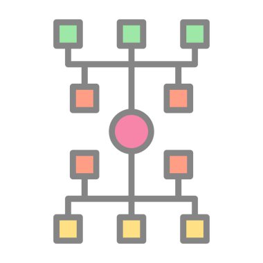 Algoritma ağ simgesi, vektör illüstrasyonu 